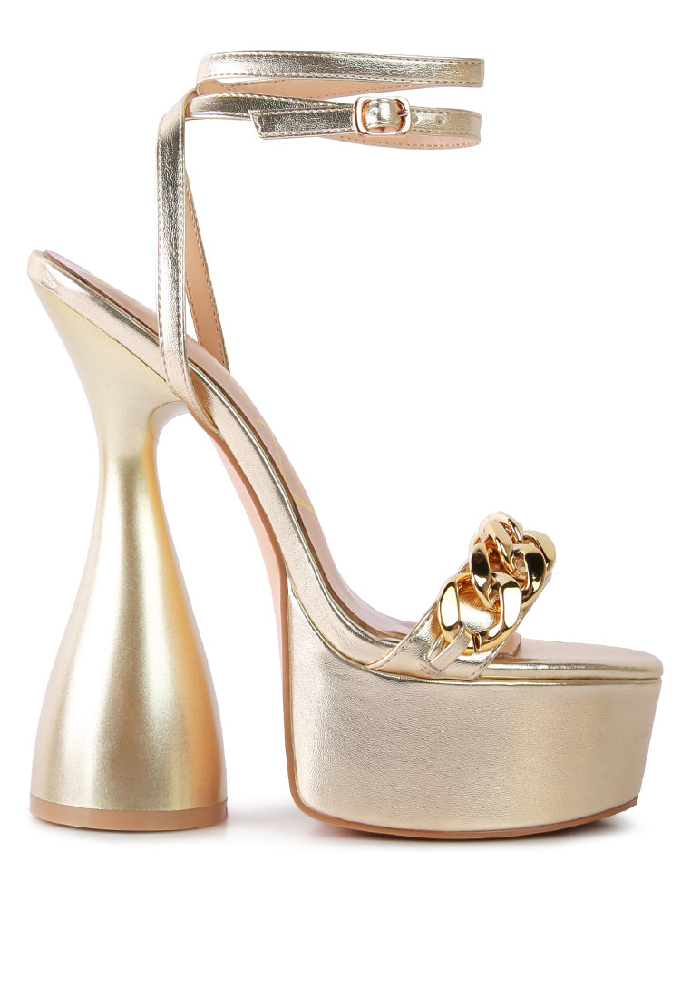 Metallic High Platform Sandals