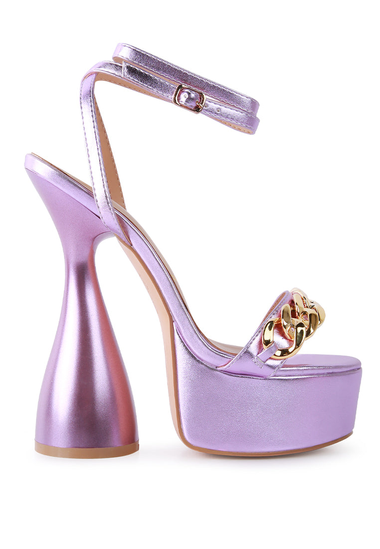 Metallic High Platform Sandals