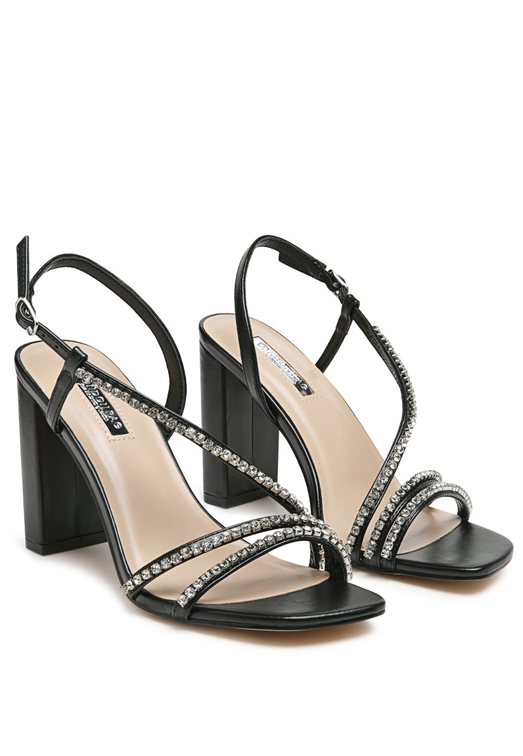 Raisins Pie Diamante Embellished Block Heel Sandals