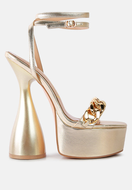 Metallic High Platform Sandals