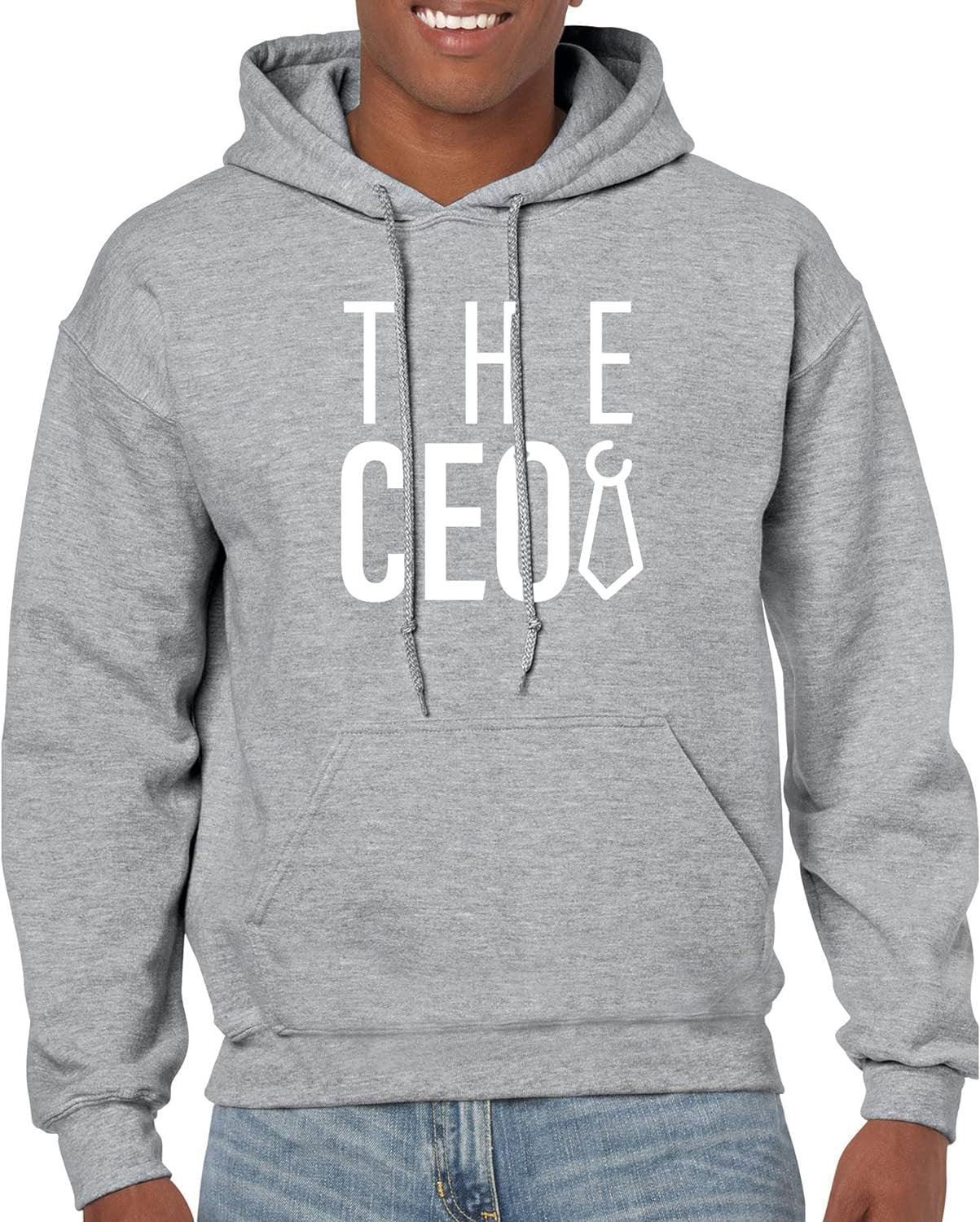 THE CEO Men’s Hoodie (as1, alpha, one_size, regular, regular, Standard, Gray, Large)