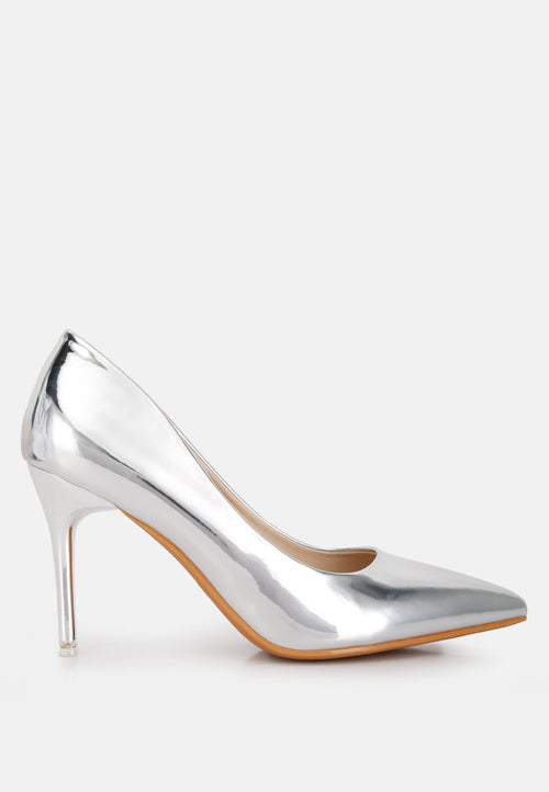Poudre Metallic Leather Pumps